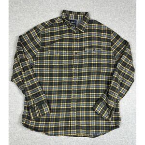 Grayers‎ Heritage Flannels Shirt Mens XL Gray Yellow Plaid Flannel Button Front